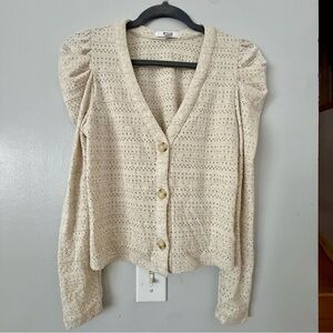 EUC BB Dakota Perforated Cream Sweater